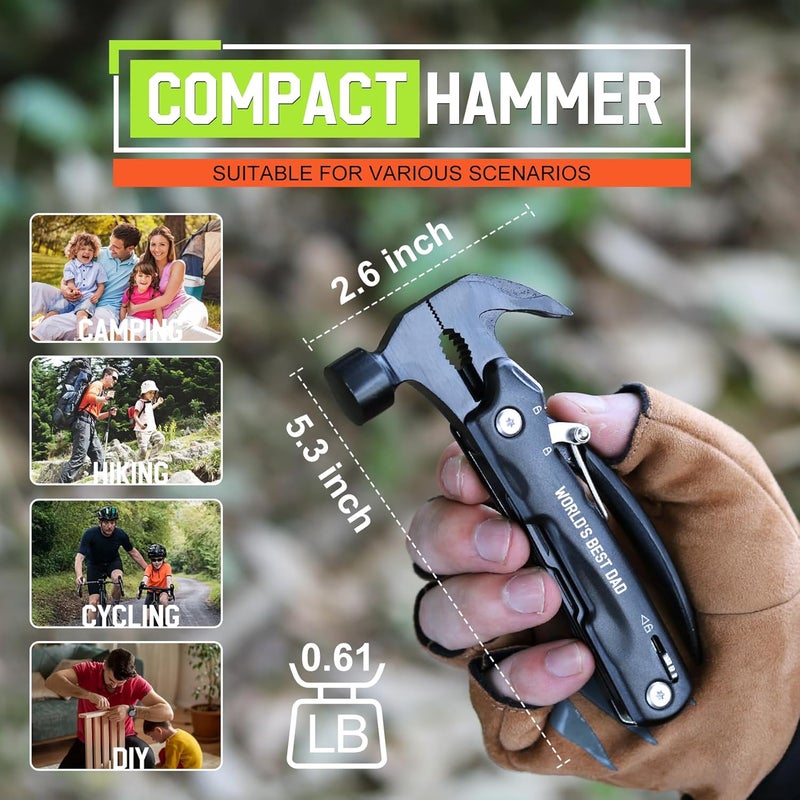 risadas Fathers Day Dad Gifts from Daughter Wife - Gifts for Dad, Dads Gift for Fathers Day - Birthday Gift, Christmas Presents for Father, Husband Stepdad, Men - Multitool Hammer from Daughter Son - Image 3